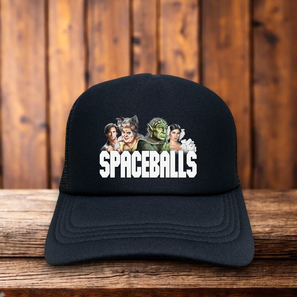 Spaceballs Unisex Trucker Hat Black Snapback 80s Cult Comedy Mel Brooks Ball Cap